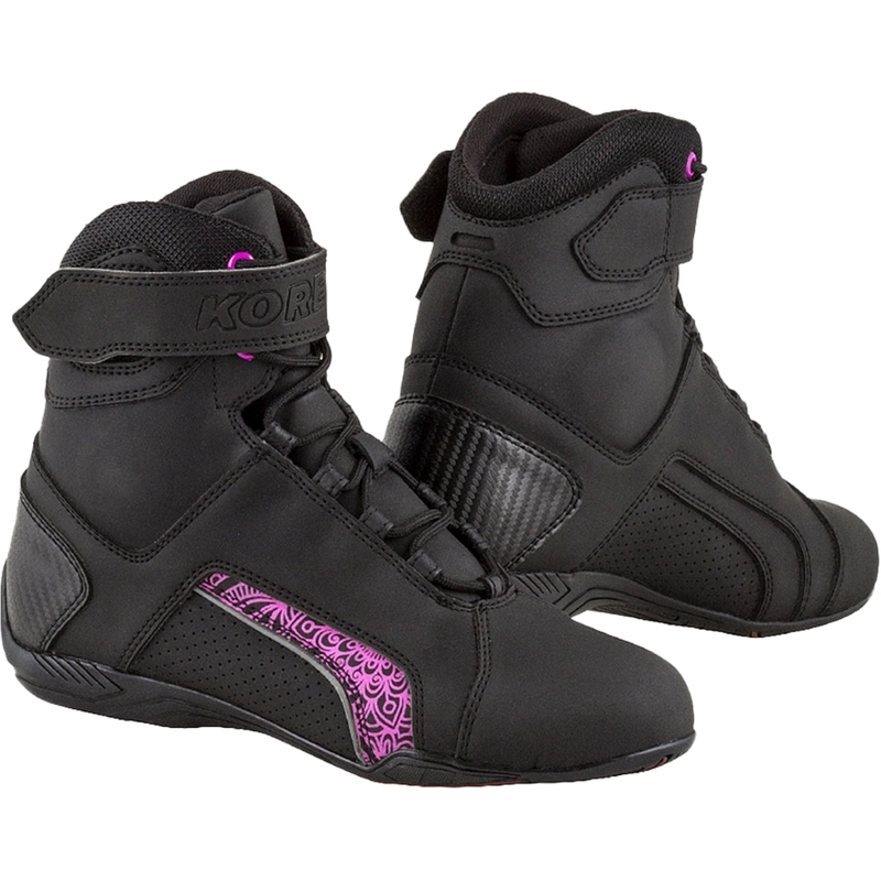 Damskie buty motocyklowe Kore Velcro 2.0 czarno-fioletowe