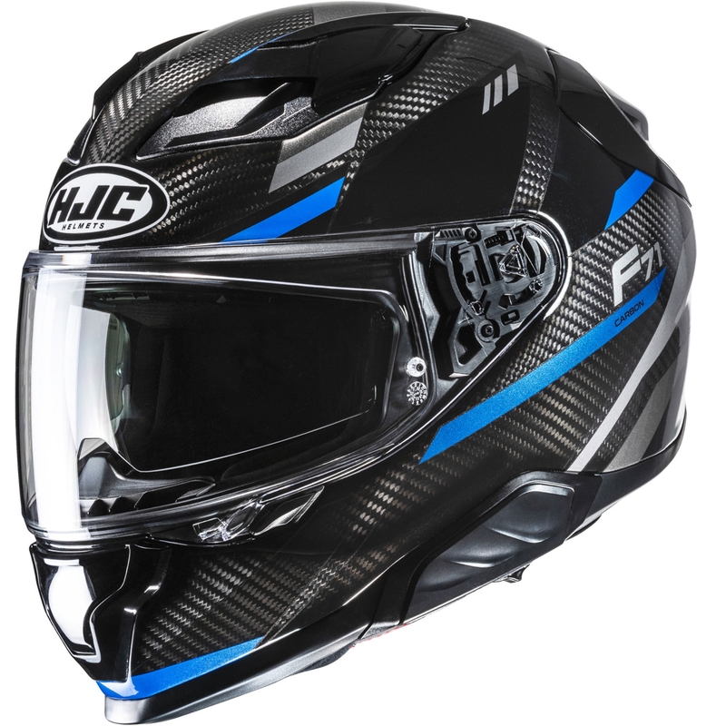 Kask motocyklowy integralny HJC F71 CARBON Esira MC2 czarno-niebieski
