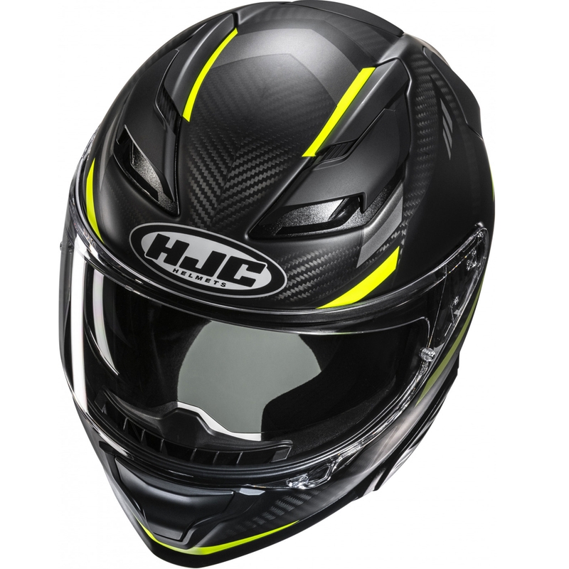 Kask motocyklowy integralny HJC F71 CARBON Esira MC3HSF czarno-fluo żółty