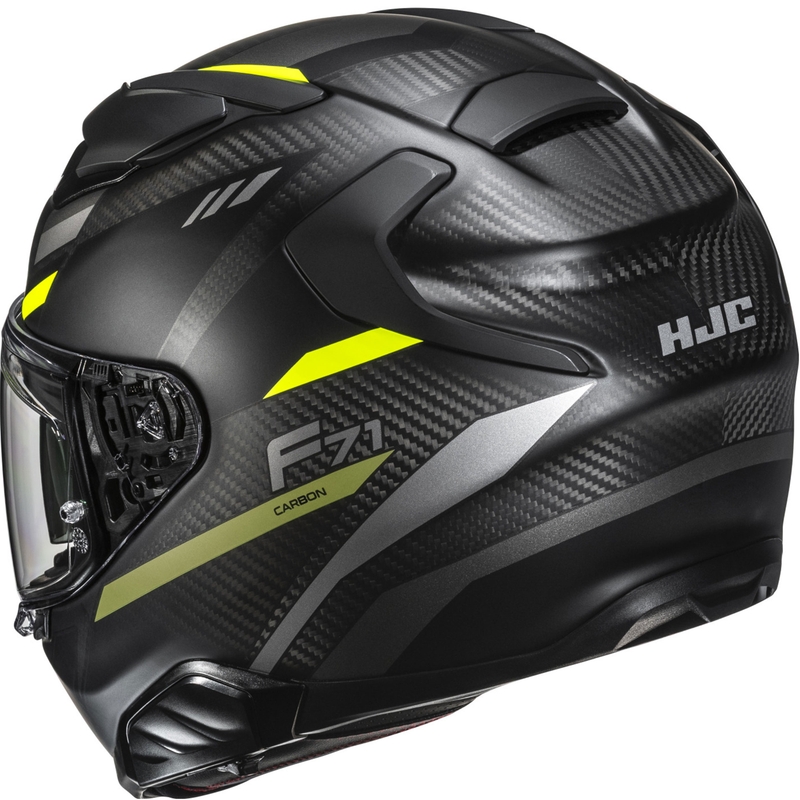 Kask motocyklowy integralny HJC F71 CARBON Esira MC3HSF czarno-fluo żółty