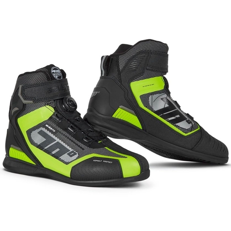Buty motocyklowe SEVENTY DEGREES SD-BR3 Veloce PRO czarno-fluo żółte