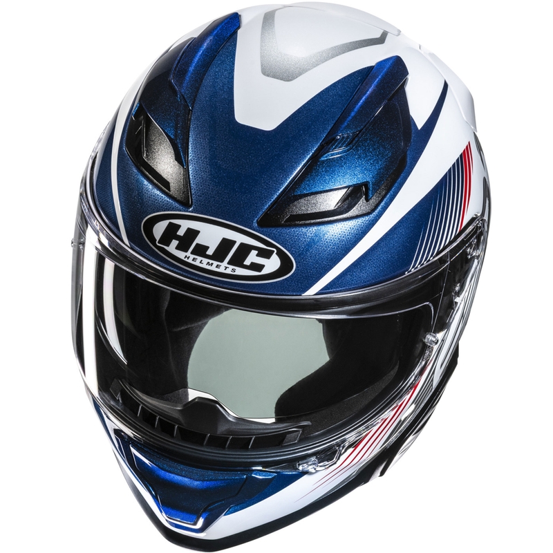 Kask motocyklowy integralny HJC F71 Catos MC21 biało-niebiesko-czerwony