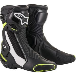 Buty motocyklowe Alpinestars SMX Plus 2 czarno-biało-fluo żółte