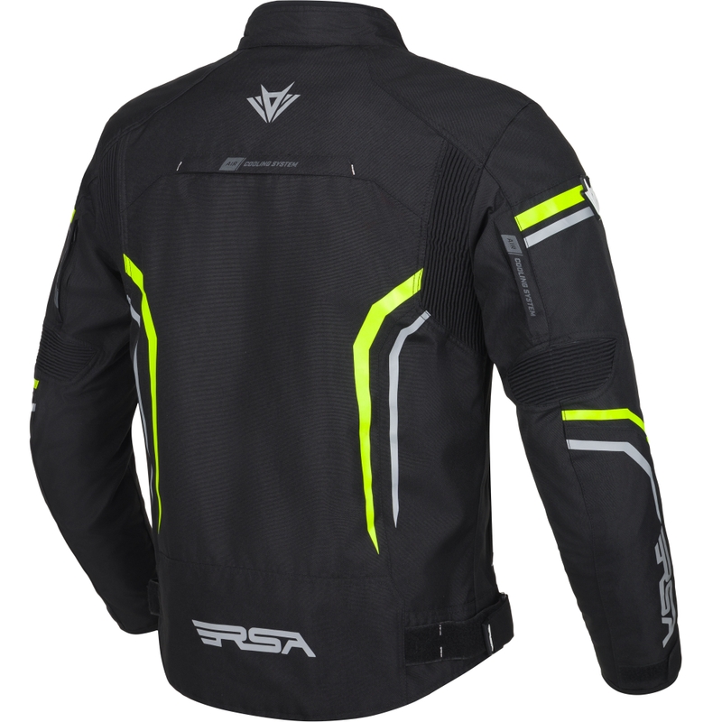 Kurtka motocyklowa RSA Compact 2 czarno-szaro-fluo-żółta