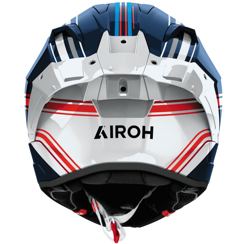 Kask motocyklowy integralny Airoh GP800 Hurricane, połyskujący, niebiesko-biały