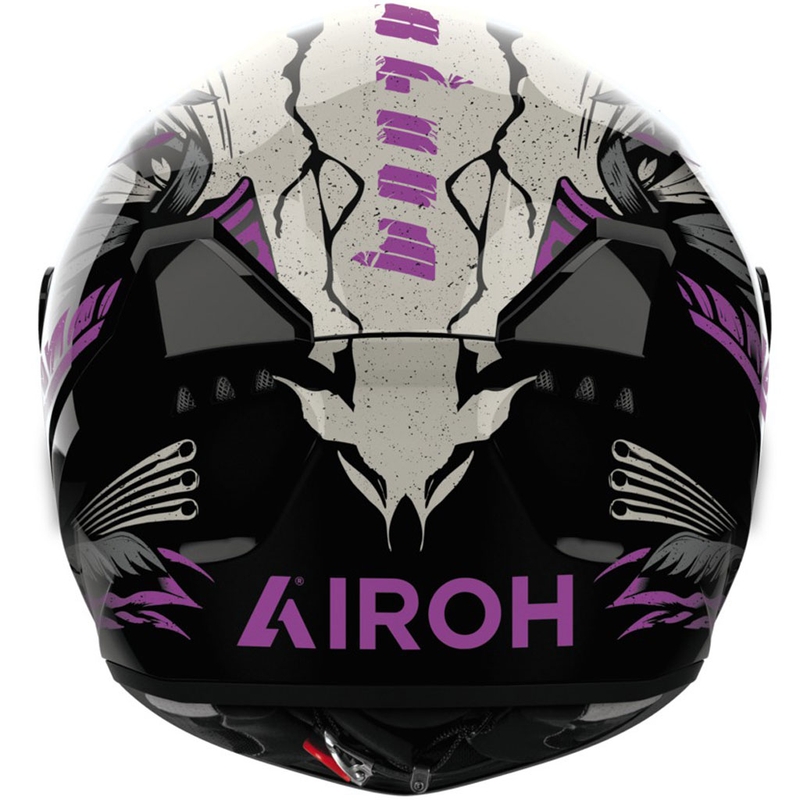 Kask motocyklowy integralny Airoh CONNOR Bloom, błyszczący, czarno-szaro-fioletowy