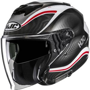 Kask motocyklowy otwarty HJC i31 Depe MC1 czarno-biało-czerwony