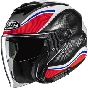 Kask motocyklowy otwarty HJC i31 Depe MC21 czarno-biało-czerwono-niebieski