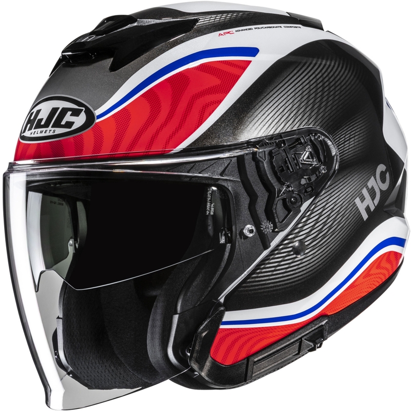 Kask motocyklowy otwarty HJC i31 Depe MC21 czarno-biało-czerwono-niebieski