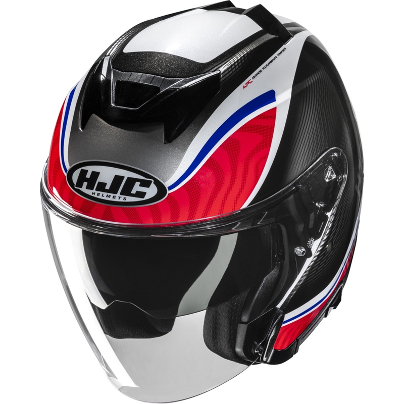 Kask motocyklowy otwarty HJC i31 Depe MC21 czarno-biało-czerwono-niebieski