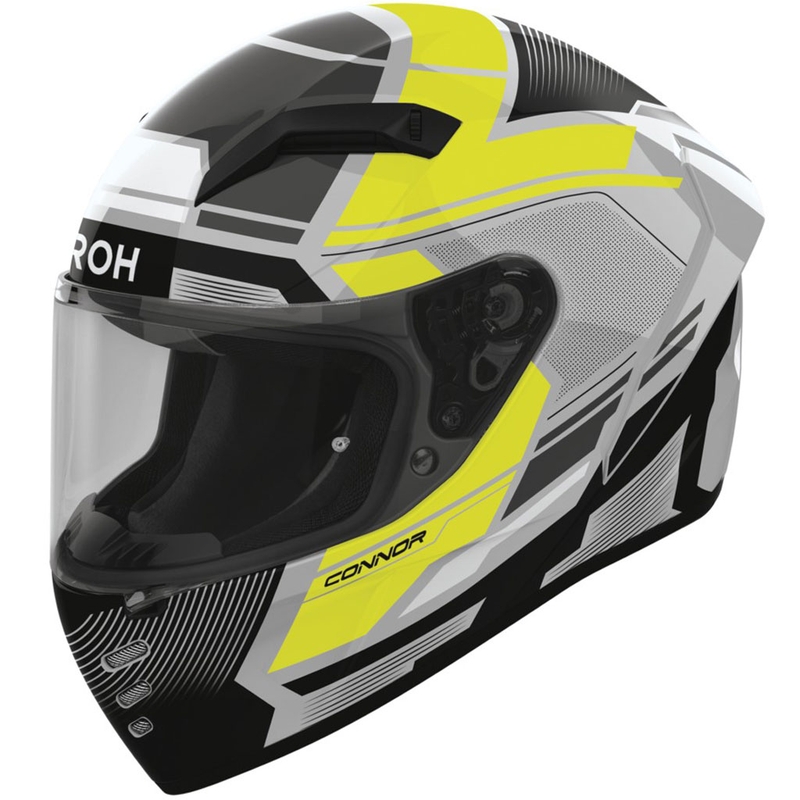 Kask motocyklowy integralny Airoh CONNOR Ego w kolorze żółtym fluorescencyjnym