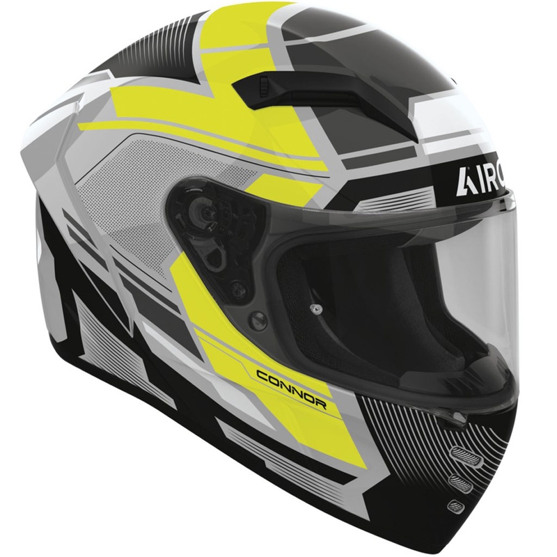 Kask motocyklowy integralny Airoh CONNOR Ego w kolorze żółtym fluorescencyjnym