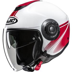 Kask motocyklowy otwarty HJC i40N Vision MC1 biało-czerwony