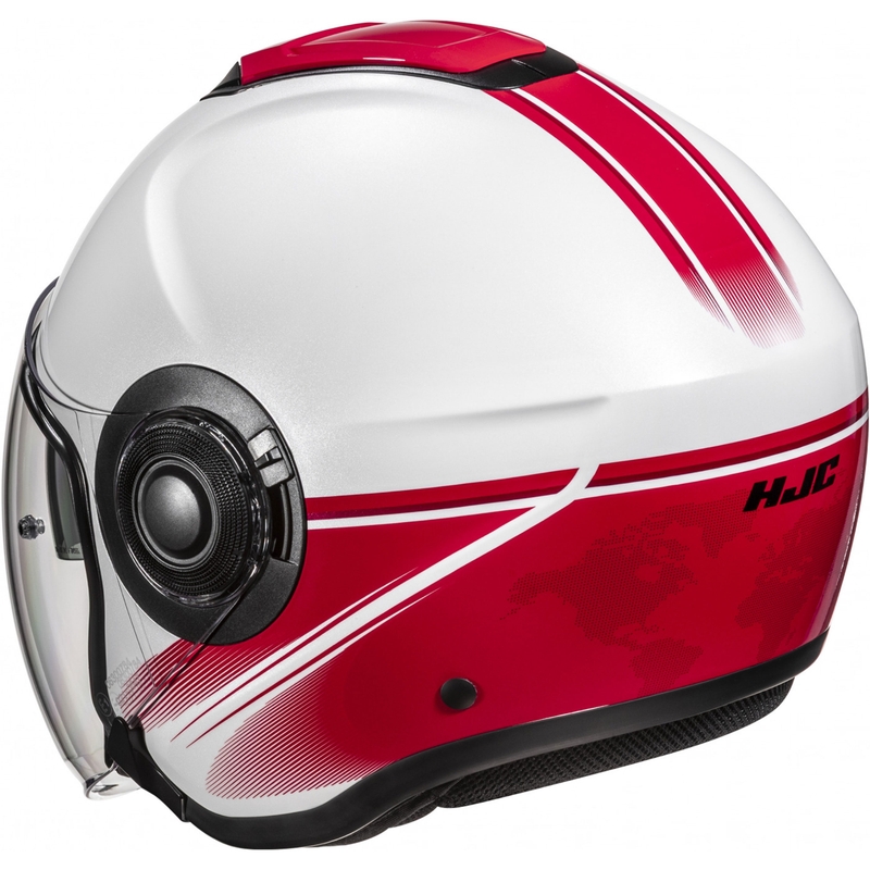 Kask motocyklowy otwarty HJC i40N Vision MC1 biało-czerwony