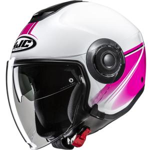 Kask motocyklowy otwarty HJC i40N Vision MC8 biało-różowy
