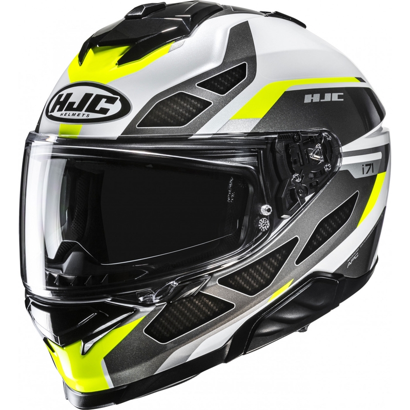 Kask motocyklowy integralny HJC i71 Zest MC3H czarno-biało-fluo-żółty