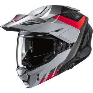 Kask motocyklowy typu flip-up HJC i80 Imes MC1SF szaro-czarno-czerwony