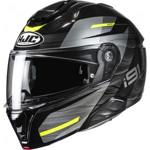 Kask motocyklowy typu flip-up HJC i91 Dusk MC3H czarno-szaro-fluo-żółty