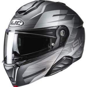 Kask motocyklowy typu flip-up HJC i91 Dusk MC5SF czarno-szary