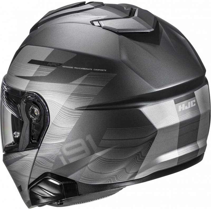 Kask motocyklowy typu flip-up HJC i91 Dusk MC5SF czarno-szary