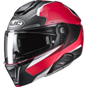 Kask motocyklowy typu flip-up HJC i91 Felio MC1SF czarno-czerwono-biały