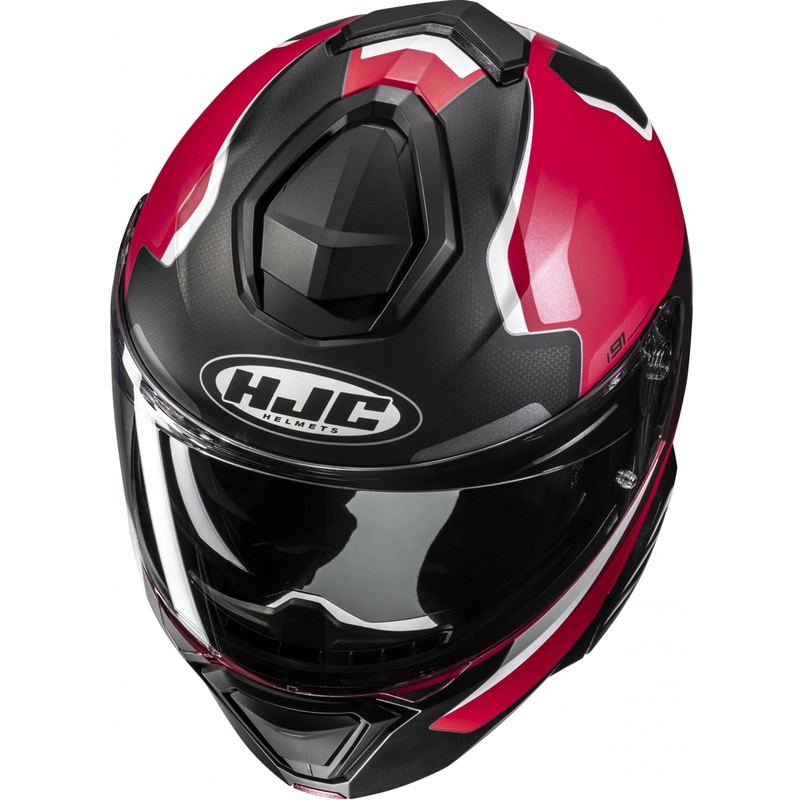 Kask motocyklowy typu flip-up HJC i91 Felio MC1SF czarno-czerwono-biały