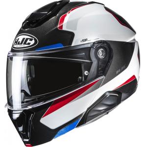 Kask motocyklowy typu flip-up HJC i91 Felio MC21 czarno-biało-czerwono-niebieski