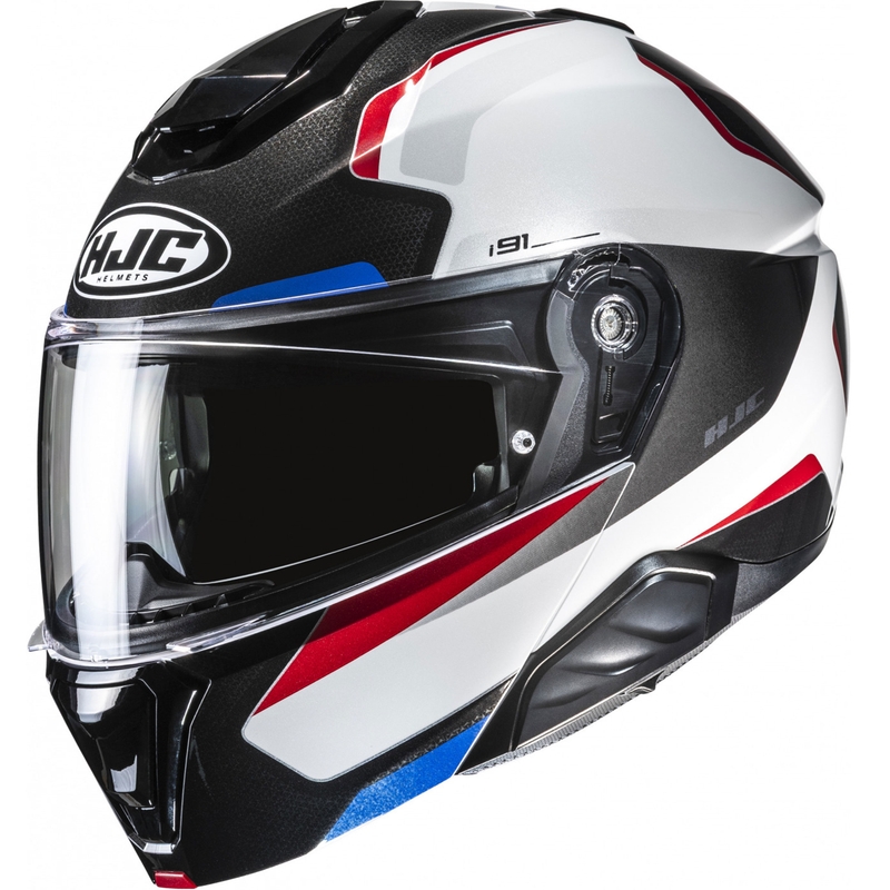 Kask motocyklowy typu flip-up HJC i91 Felio MC21 czarno-biało-czerwono-niebieski