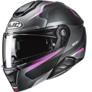 Kask motocyklowy typu flip-up HJC i91 Felio MC8SF czarno-różowy