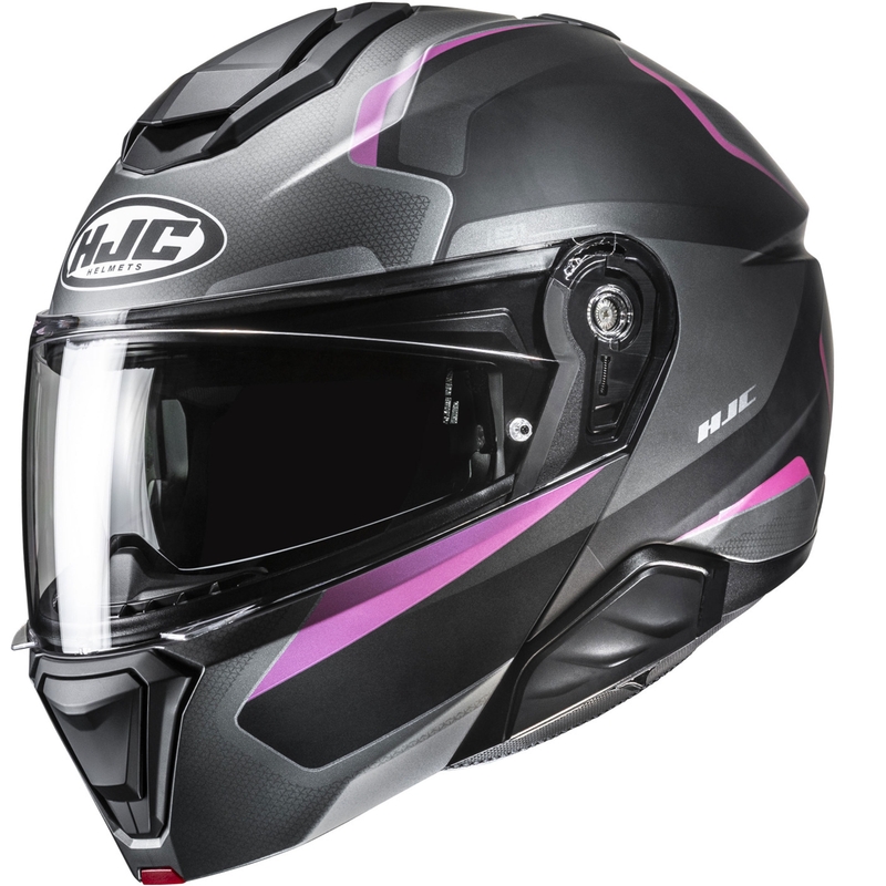 Kask motocyklowy typu flip-up HJC i91 Felio MC8SF czarno-różowy