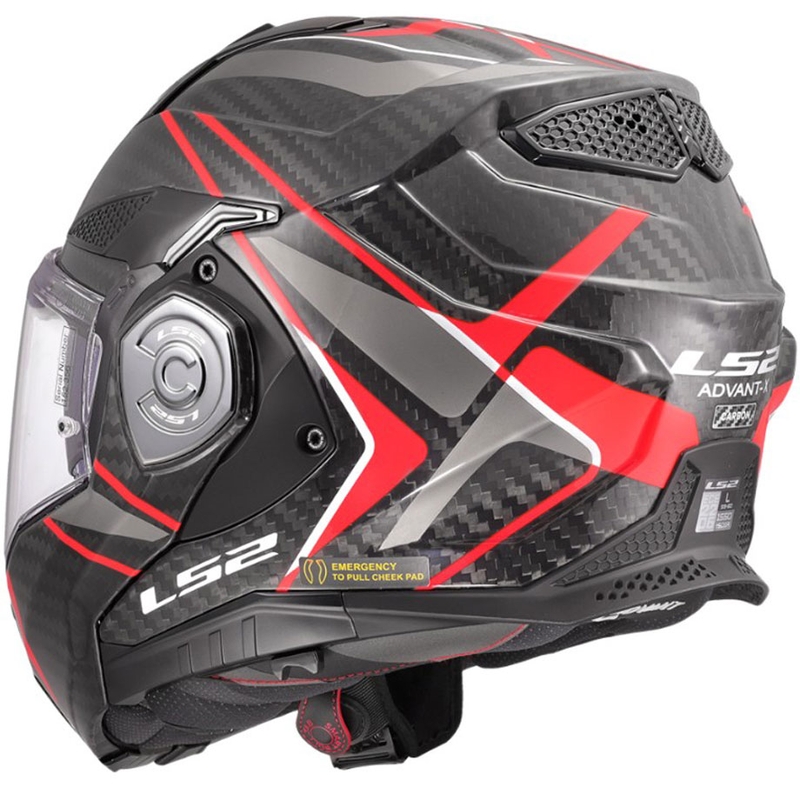 Kask motocyklowy typu flip-up LS2 FF901 Advant XC Future II czarno-czerwony