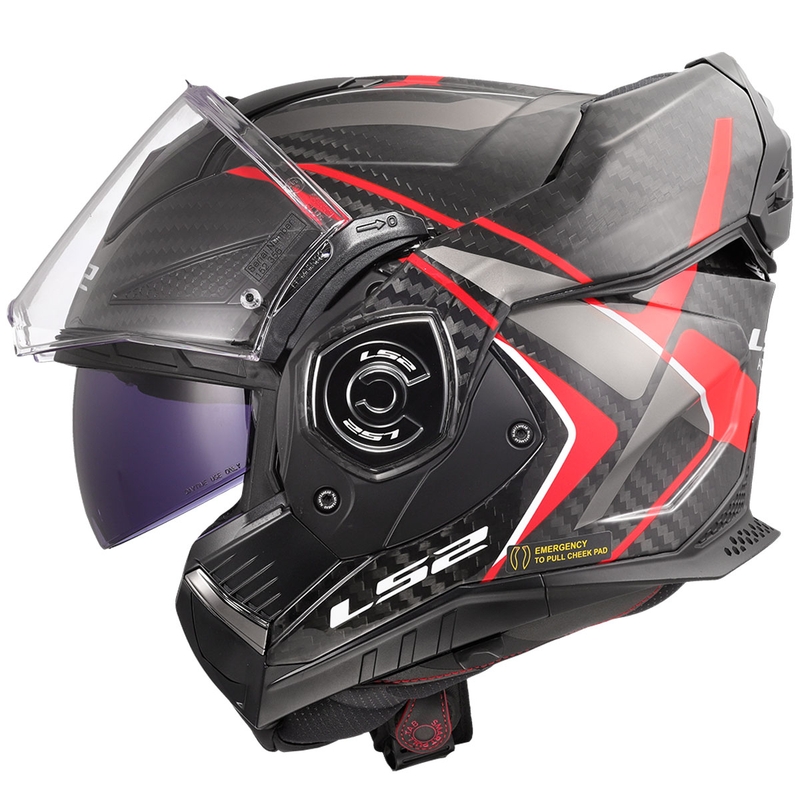Kask motocyklowy typu flip-up LS2 FF901 Advant XC Future II czarno-czerwony