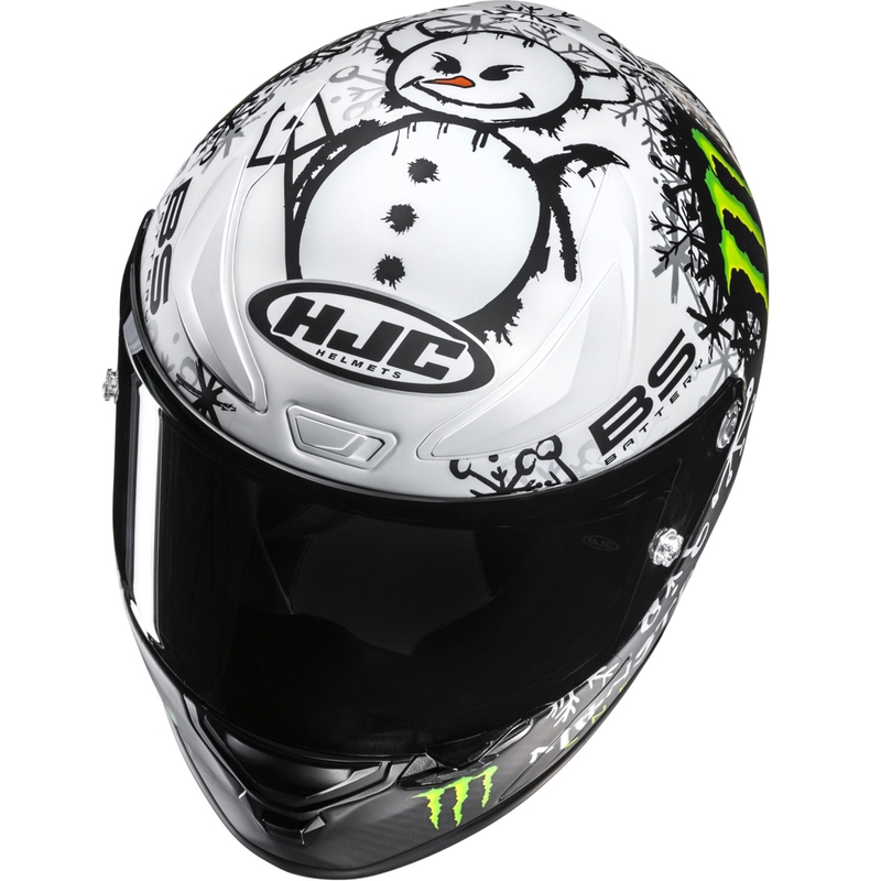 Kask motocyklowy integralny HJC RPHA 1 V2 CARBON Snow Diablo MC10SF czarno-biały