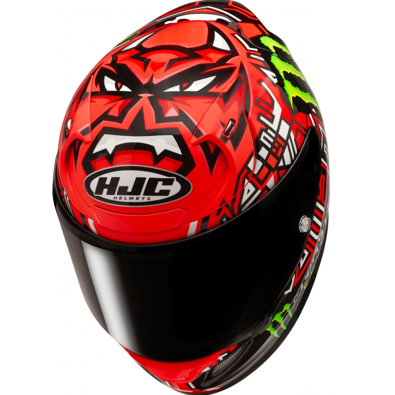 Kask motocyklowy integralny HJC RPHA 12 Quartararo Replica II MC1 czerwono-czarny