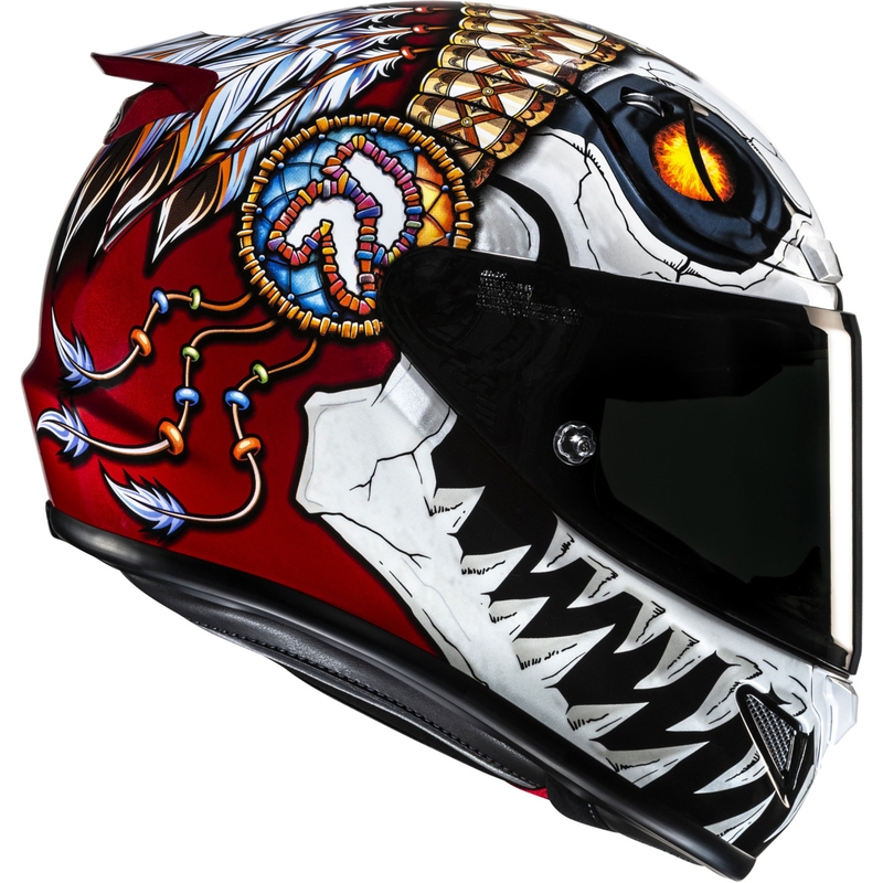 Kask motocyklowy integralny HJC RPHA 12 Skully MC1 biało-czerwony