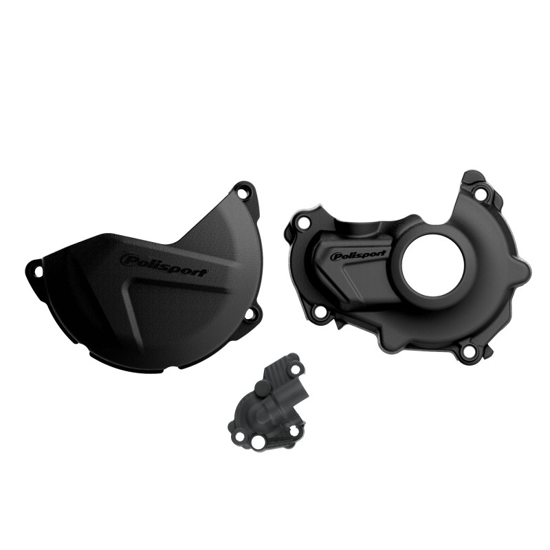 Clutch and ignition cover protector kit POLISPORT Black