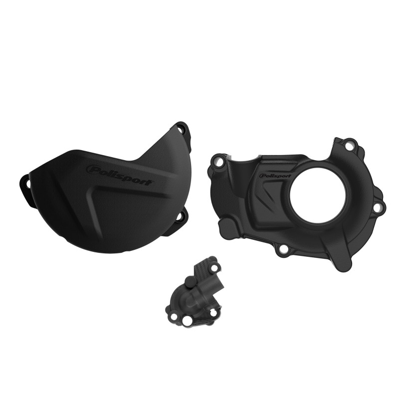 Clutch and ignition cover protector kit POLISPORT Black