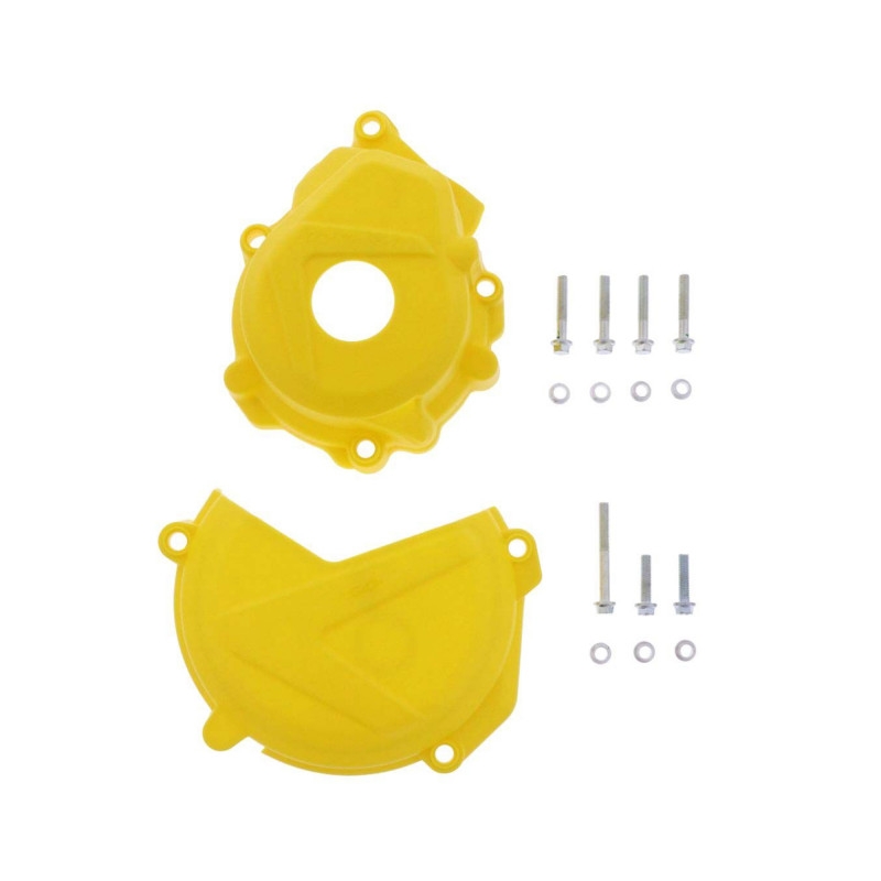 Clutch and ignition cover protector kit POLISPORT Yellow