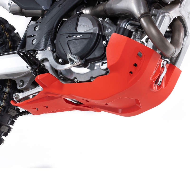 Skid Plate POLISPORT with link protector Red