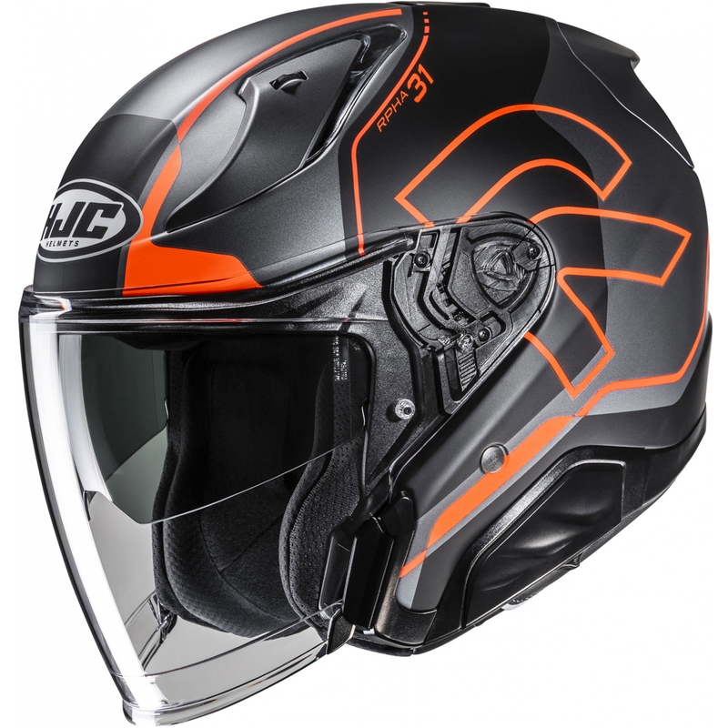 Kask motocyklowy otwarty RPHA 31 Dereen MC6HSF czarno-szaro-pomarańczowy