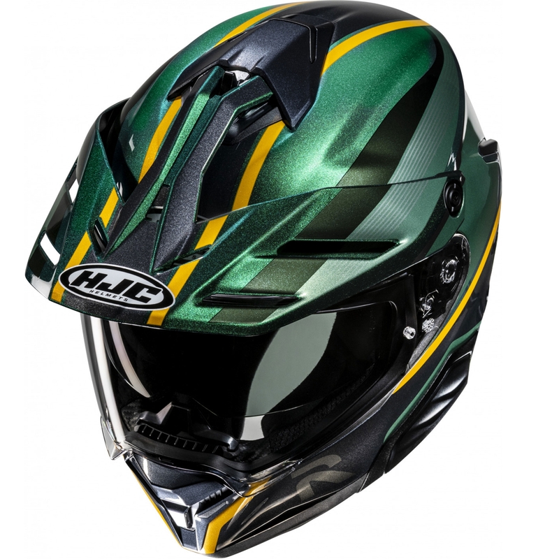 Kask motocyklowy enduro HJC RPHA 60 Arbre MC4 zielono-czarno-żółty