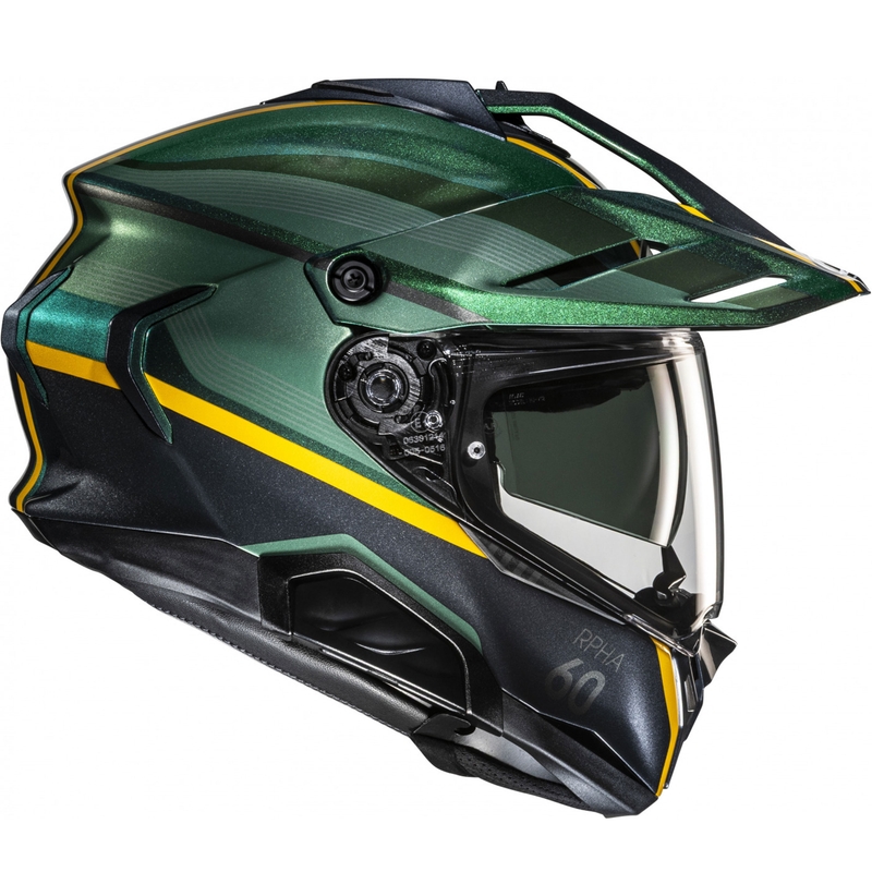 Kask motocyklowy enduro HJC RPHA 60 Arbre MC4 zielono-czarno-żółty