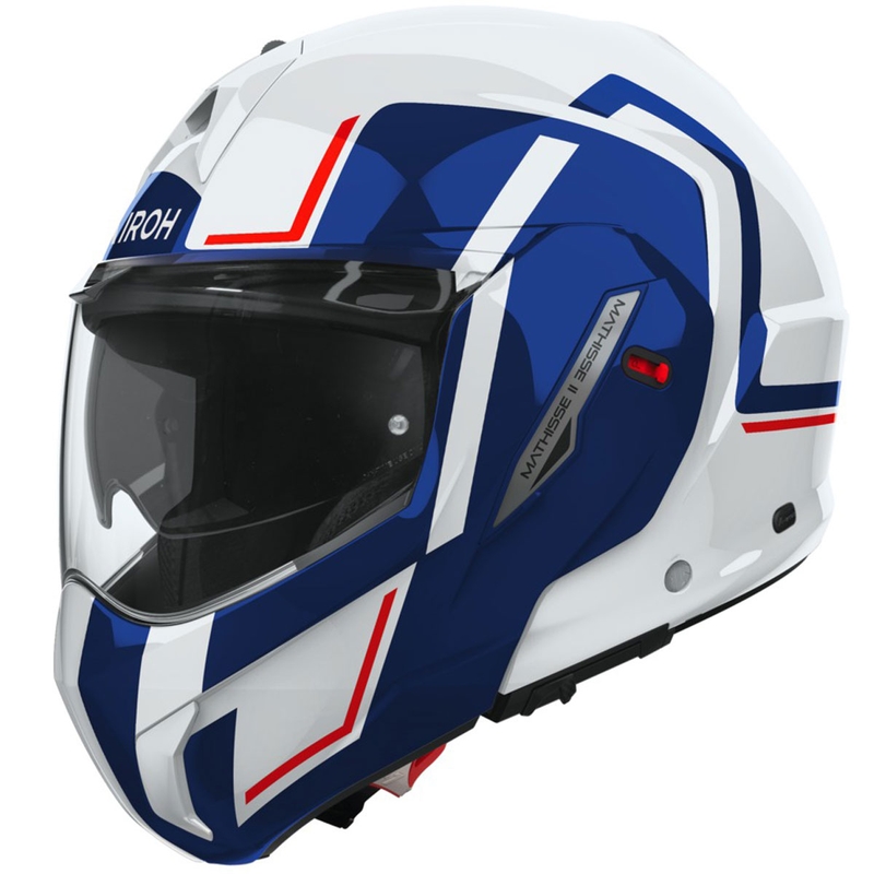 Kask motocyklowy Airoh Mathisse 2 Genius z klapką, błyszczący, niebiesko-czerwony