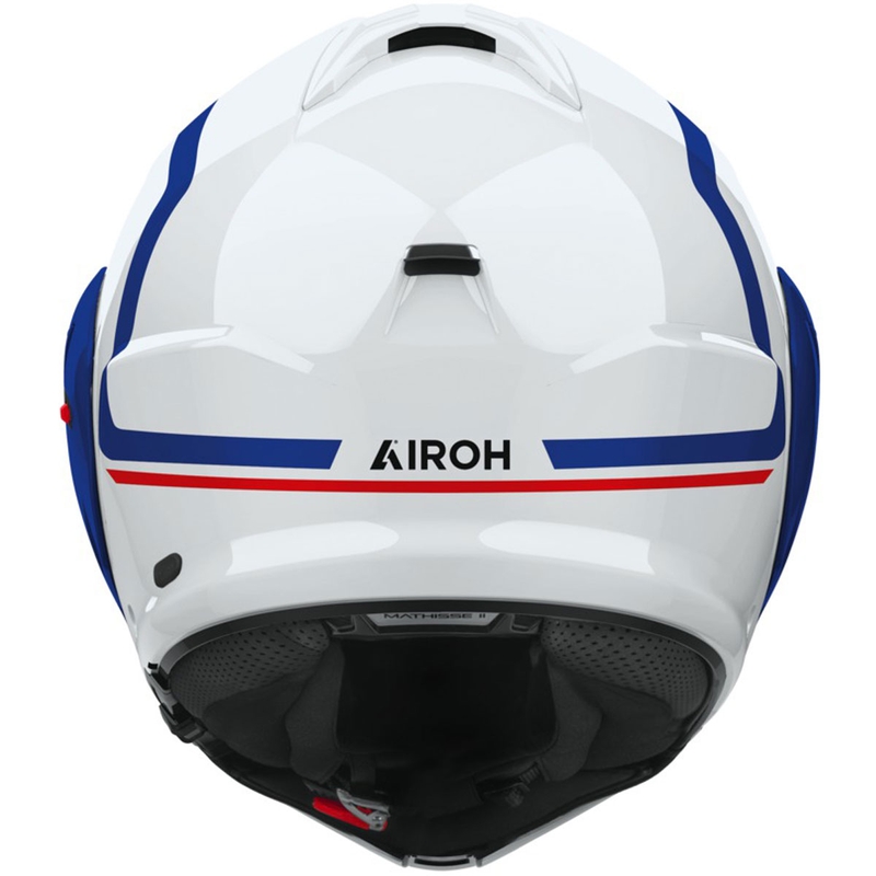 Kask motocyklowy Airoh Mathisse 2 Genius z klapką, błyszczący, niebiesko-czerwony