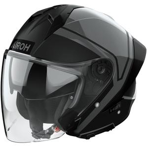 Kask motocyklowy otwarty Airoh H21 Square matowo-błyszczący czarno-szary