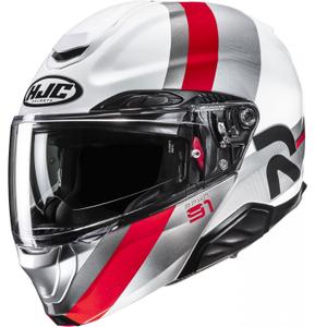 Kask motocyklowy HJC RPHA 91 Fensh MC1 z klapką biało-srebrno-czerwony
