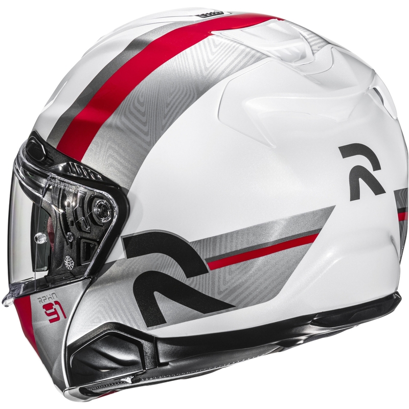 Kask motocyklowy HJC RPHA 91 Fensh MC1 z klapką biało-srebrno-czerwony