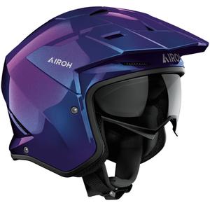 Kask motocyklowy trialowy Airoh Kombakt Shimmer błyszczący fioletowo-niebieski