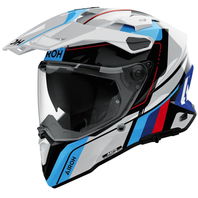 Kask enduro Airoh Commander 2 Skip błyszczący biały