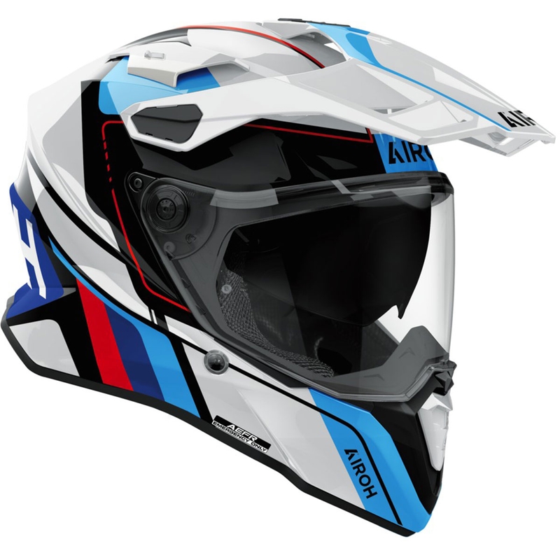 Kask enduro Airoh Commander 2 Skip błyszczący biały